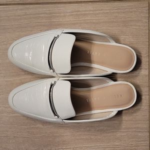 DSW White Faux Leather Mules